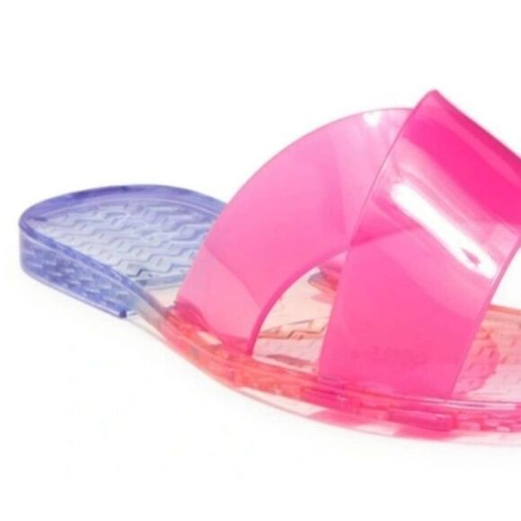 New Abound Nordstrom Pink Blue Ombre Jelly Retro Crisscross Jessah Slide size 8 - Picture 5 of 5